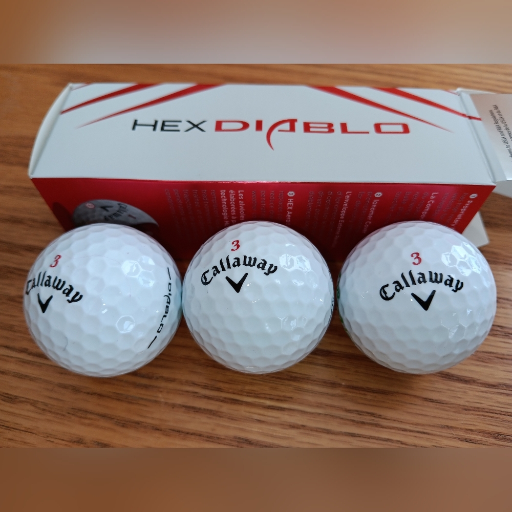 Callaway Hex Diablo White Golf Balls 3 New
